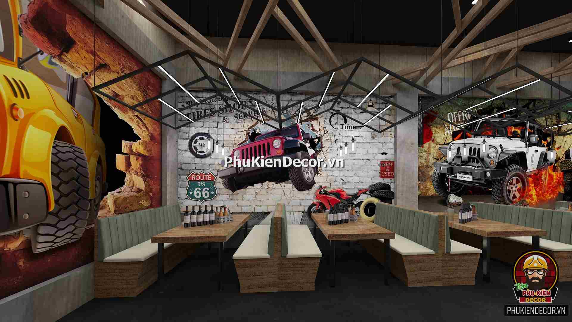 Tranh dán tường 3D Ô To cho tín đồ Đam mê Tốc độ, thích hợp Trang trí Nhà Hàng, Bar, Bia, Quán Nhậu Tranh dán tường 3D Ô To cho tín đồ Đam mê Tốc độ, thích hợp Trang trí Nhà Hàng, Bar, Bia, Quán Nhậu