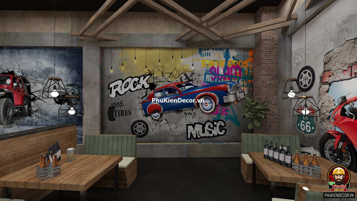 Tranh dán tường Biker Oto Moto Tranh dán tường Biker Oto Moto