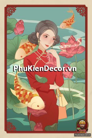 Tranh dán tường các cô gái xinh đẹp, quyến rũ trong bộ sườn xám truyền thống đẹp, ấn tượng Tranh dán tường các cô gái xinh đẹp, quyến rũ trong bộ sườn xám truyền thống đẹp, ấn tượng