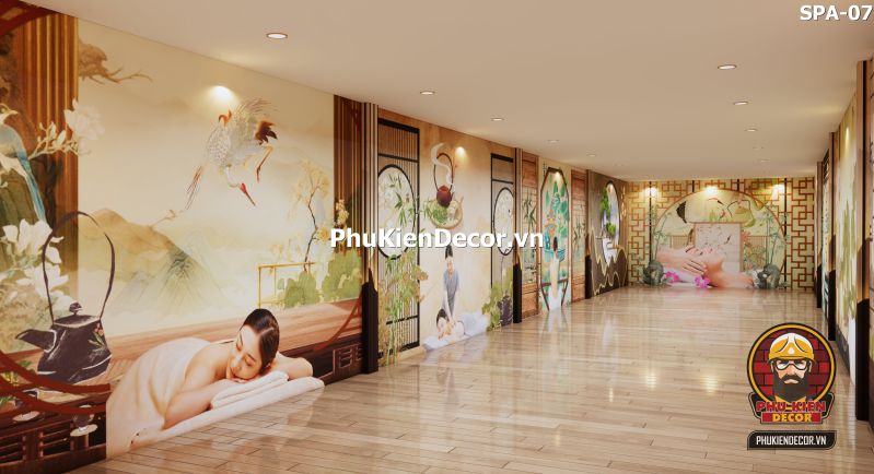 Trang trí spa tại nhà với tranh 3D cảnh massage thư giãn Trang trí spa tại nhà với tranh 3D cảnh massage thư giãn