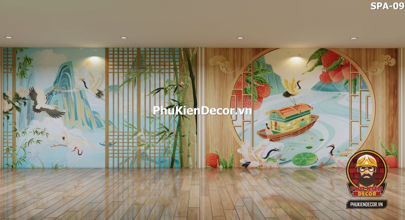 gợi ý mẫu thiết kế spa thư giãn với tranh 3D gợi ý mẫu thiết kế spa thư giãn với tranh 3D