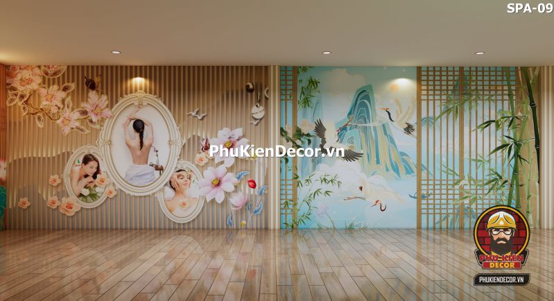 gợi ý mẫu thiết kế spa thư giãn với tranh 3D gợi ý mẫu thiết kế spa thư giãn với tranh 3D