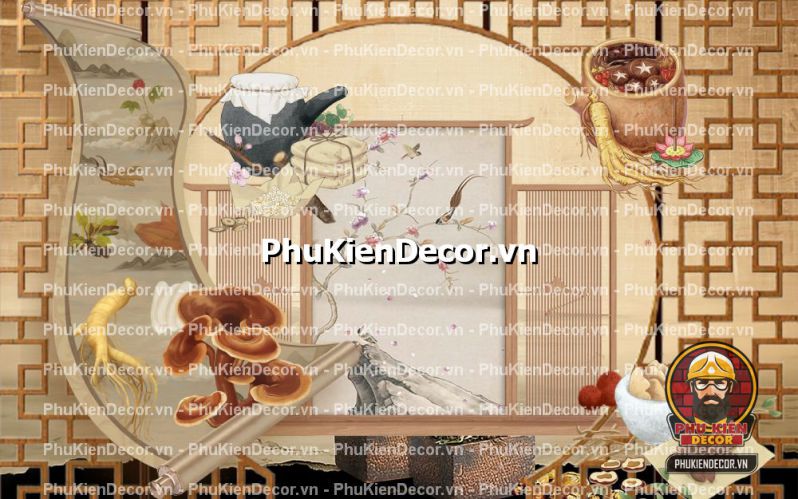 tranh dán tường trang trí spa dưỡng sinh đông y tranh dán tường trang trí spa dưỡng sinh đông y