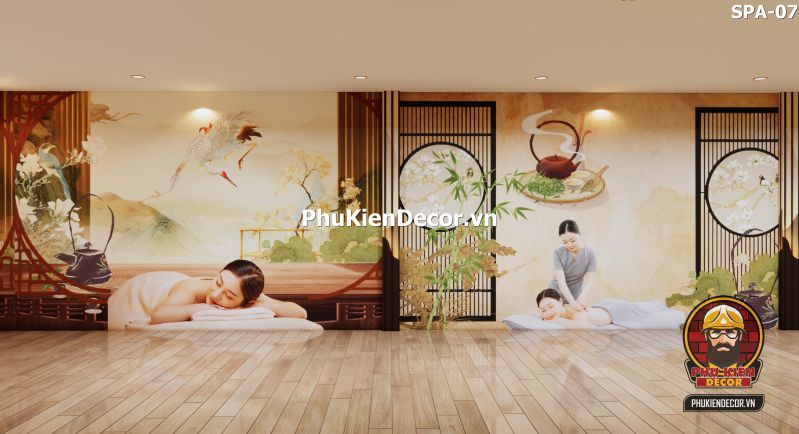 cách trang trí spa dưỡng sinh bằng tranh dán tường 3D cách trang trí spa dưỡng sinh bằng tranh dán tường 3D