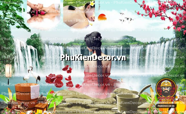 Tranh dán tường spa dưỡng sinh đông y Tranh dán tường spa dưỡng sinh đông y