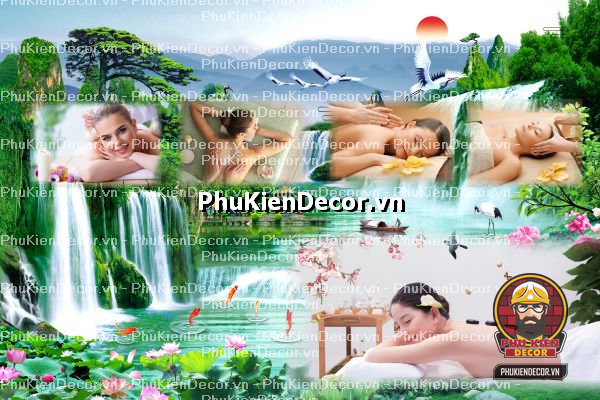 Tranh dán tường thư giãn cho tiệm spa dưỡng sinh Tranh dán tường thư giãn cho tiệm spa dưỡng sinh