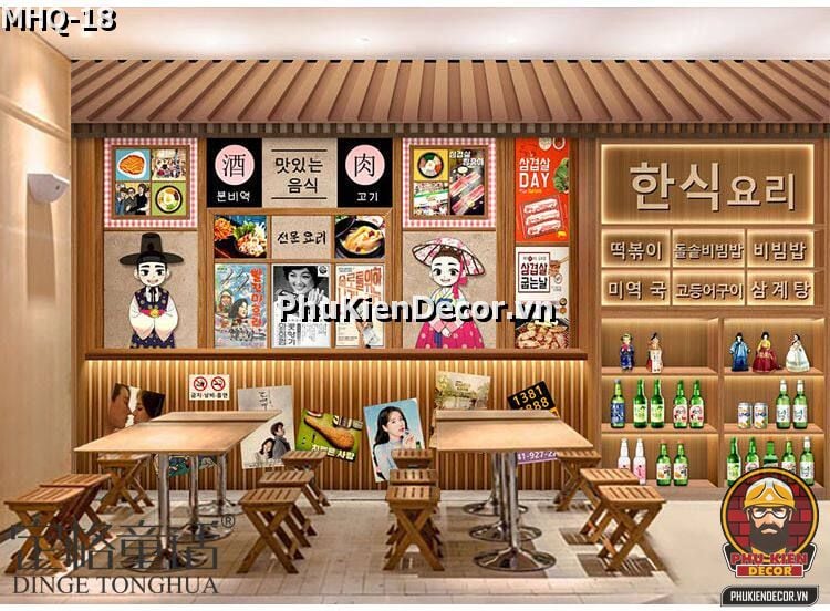 Tranh dán tường Hàn Quốc dành cho Quán BBQ - Lẩu Nướng Tranh dán tường Hàn Quốc dành cho Quán BBQ - Lẩu Nướng