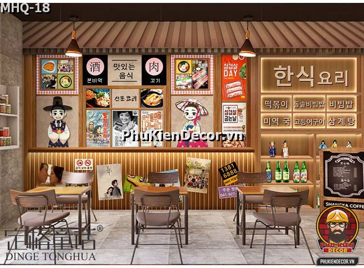 Tranh dán tường Hàn Quốc dành cho Quán BBQ - Lẩu Nướng Tranh dán tường Hàn Quốc dành cho Quán BBQ - Lẩu Nướng