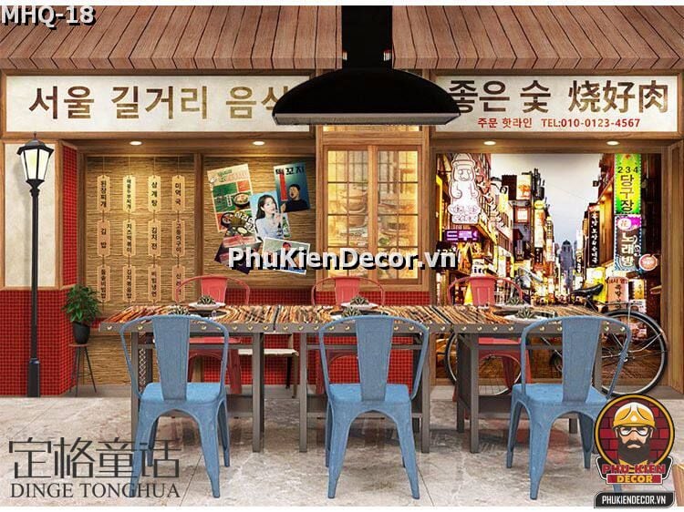 Tranh dán tường Hàn Quốc dành cho Quán BBQ - Lẩu Nướng Tranh dán tường Hàn Quốc dành cho Quán BBQ - Lẩu Nướng