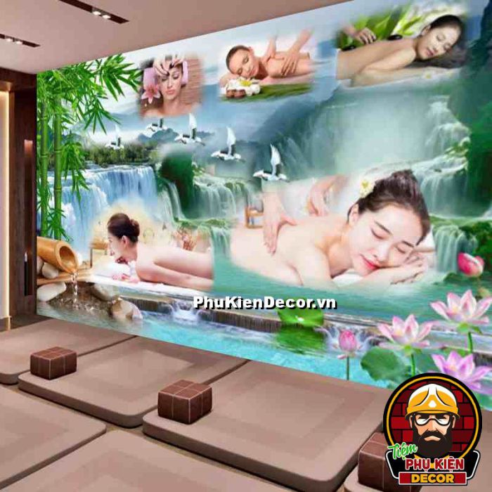 Tranh dán tường 3D massage giúp tạo không gian mở, thu hút Tranh dán tường 3D massage giúp tạo không gian mở, thu hút