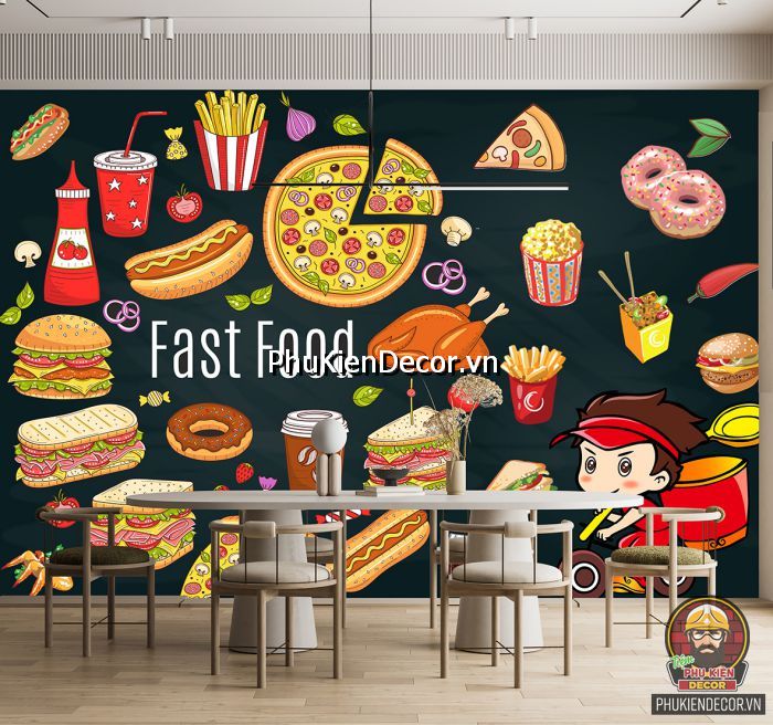 Tranh dán tường món ăn pizza kết hợp với đồ uống mang lại sự nổi bật Tranh dán tường món ăn pizza kết hợp với đồ uống mang lại sự nổi bật