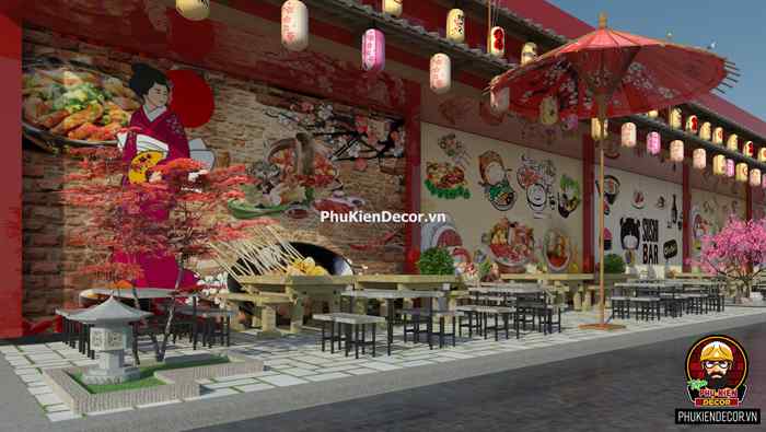 Tranh dán tường phong cách Nhật Bản quán ăn, nhà hàng, quán nhậu+ Tranh dán tường phong cách Nhật Bản quán ăn, nhà hàng, quán nhậu+