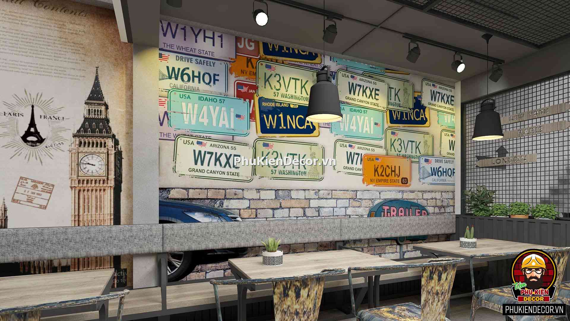 Tranh dán tường quán A8nm Nhà hàng phong cảnh Thành phố Châu Âu Tranh dán tường quán A8nm Nhà hàng phong cảnh Thành phố Châu Âu