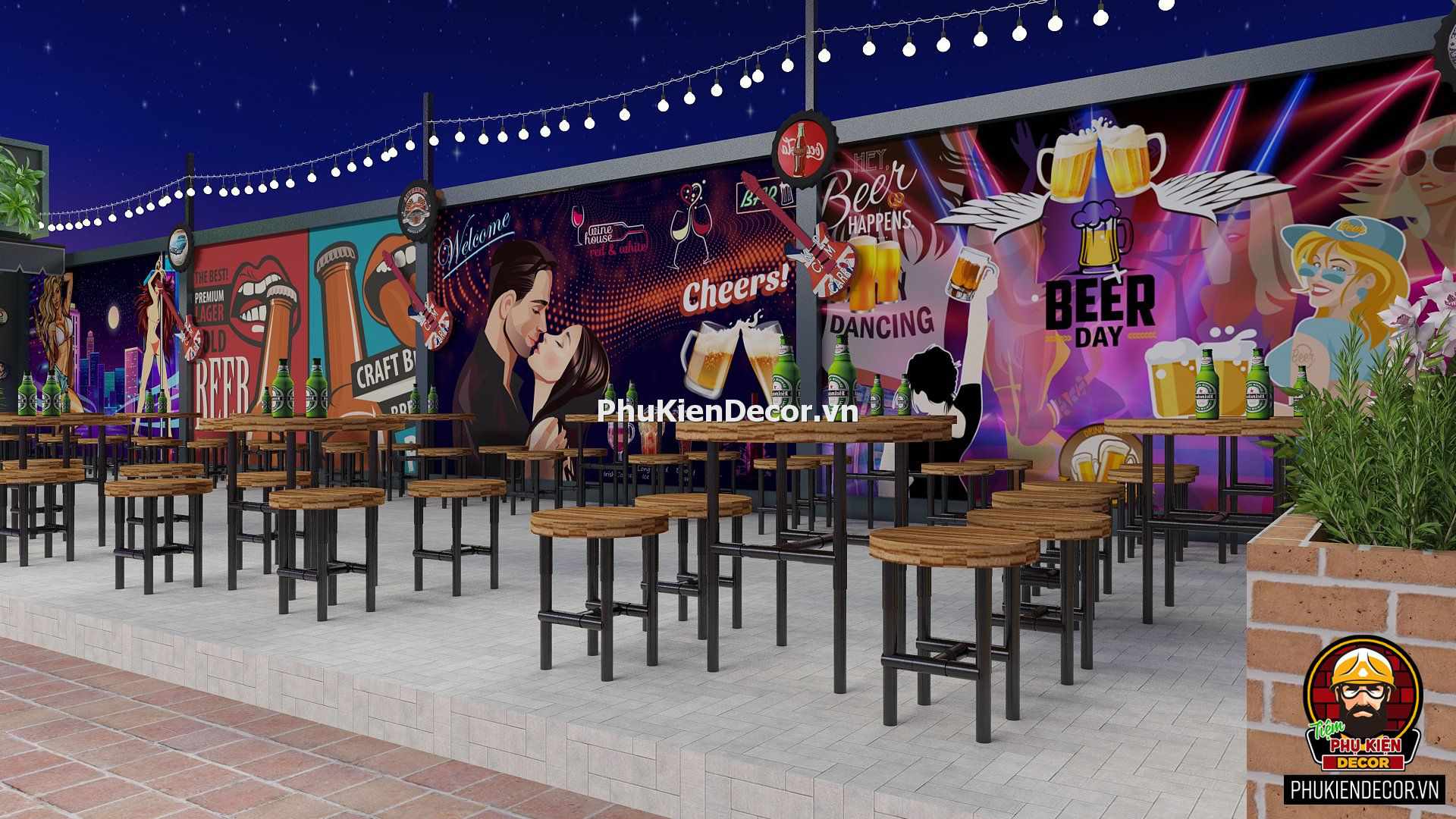 Tranh dán tường Quán Bia, Bar, Pub Tranh dán tường Quán Bia, Bar, Pub