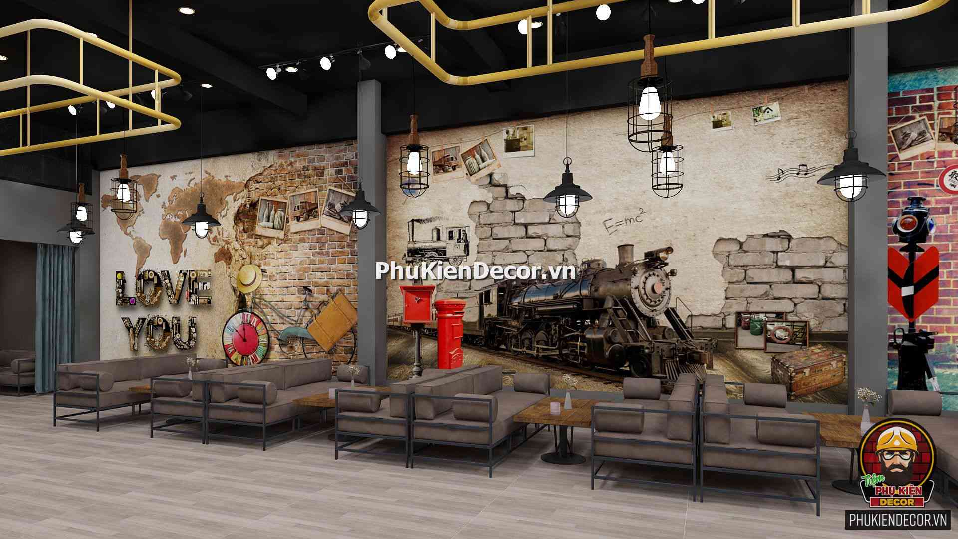 Tranh dán tường Quán Bia, Bar, Pub đương đại, ấn tượng Tranh dán tường Quán Bia, Bar, Pub đương đại, ấn tượng