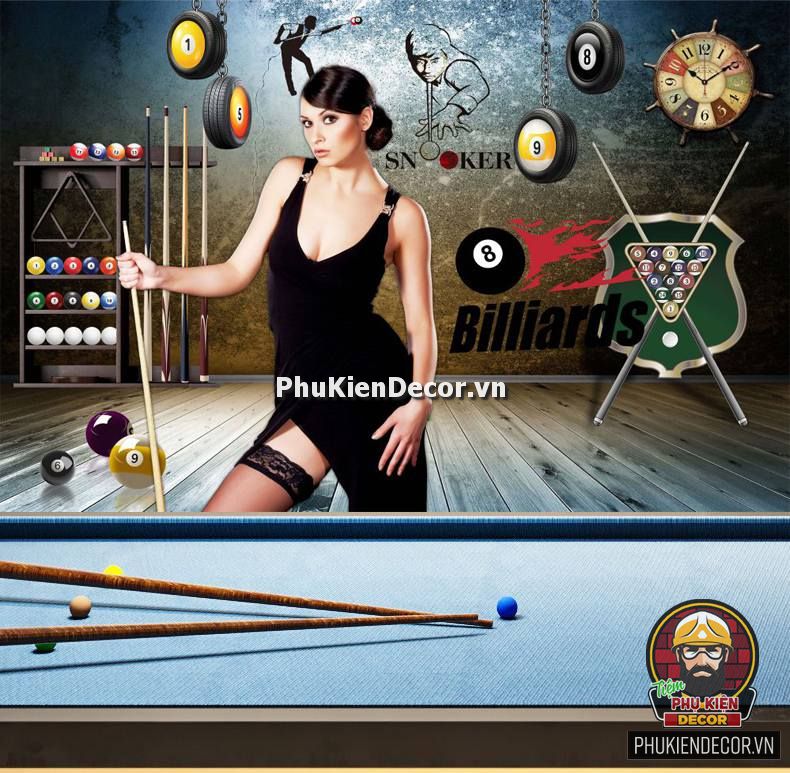 Tranh dán tường Quán Bida hình ảnh Cô gái Quyến rũ, Sexy, Gợi cảm Tranh dán tường Quán Bida hình ảnh Cô gái Quyến rũ, Sexy, Gợi cảm