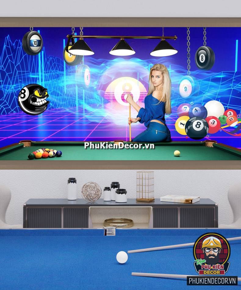 Tranh dán tường Quán Bida hình ảnh Cô gái Quyến rũ, Sexy, Gợi cảm Tranh dán tường Quán Bida hình ảnh Cô gái Quyến rũ, Sexy, Gợi cảm