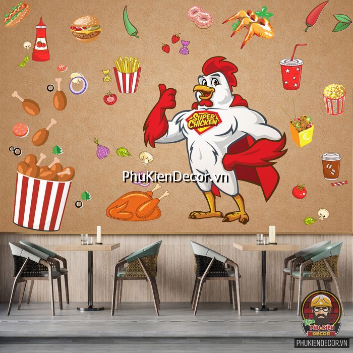 Cách trang trí tranh dán tường quán đồ ăn nhanh mang đến không gian phá cách, ấn tượng hơn Cách trang trí tranh dán tường quán đồ ăn nhanh mang đến không gian phá cách, ấn tượng hơn