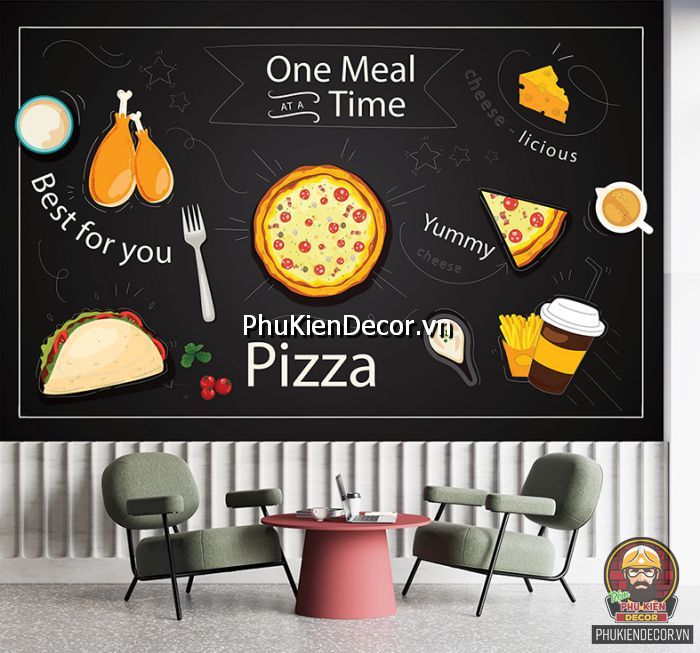 Tranh dán tường quán thức ăn nhanh nổi bật, tạo điểm nhấn cho quán  Tranh dán tường quán thức ăn nhanh nổi bật, tạo điểm nhấn cho quán