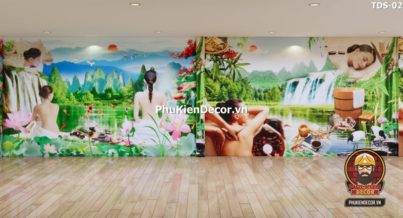 Tranh dán tường đẹp cho tiệm spa Tranh dán tường đẹp cho tiệm spa