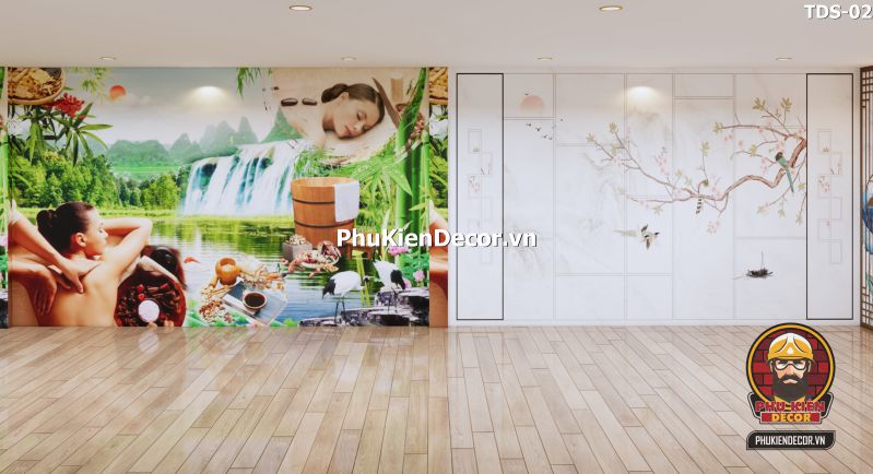 Trang trí tiệm spa đẹp với tranh 3D phong cảnh thiên nhiên Trang trí tiệm spa đẹp với tranh 3D phong cảnh thiên nhiên