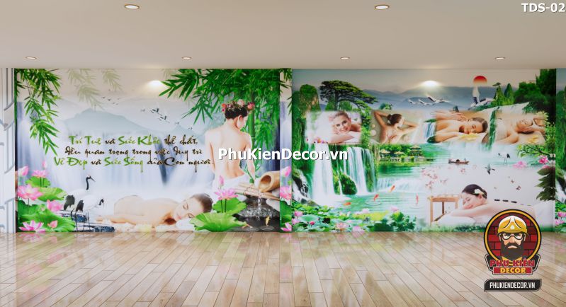Tranh dán tường đẹp cho tiệm spa Tranh dán tường đẹp cho tiệm spa