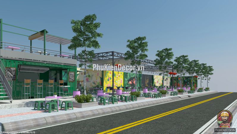 Mẫu dán tường 3D tiệm Kem phong cách tropical Nhiệt đới trang trí  Mẫu dán tường 3D tiệm Kem phong cách tropical Nhiệt đới trang trí