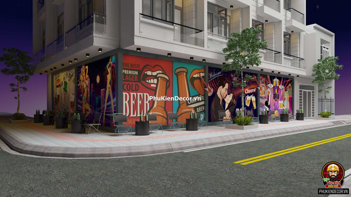Tranh dán tường trang trí quán Bia Bar Pub Tranh dán tường trang trí quán Bia Bar Pub
