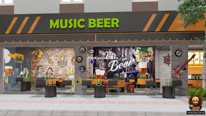 Tranh dán tường trang trí quán Bia Bar Pub Tranh dán tường trang trí quán Bia Bar Pub