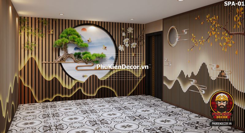 Tranh dán tường 3D trang trí spa sang trọng và hiện đại Tranh dán tường 3D trang trí spa sang trọng và hiện đại