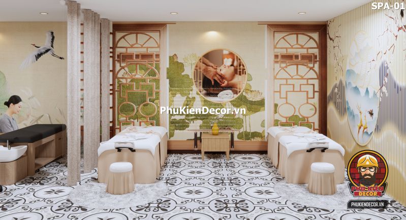 Tranh dán tường gội đầu massage thư giãn Tranh dán tường gội đầu massage thư giãn