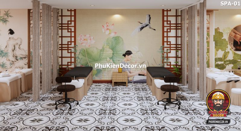 Tranh dán tường gội đầu massage thư giãn Tranh dán tường gội đầu massage thư giãn