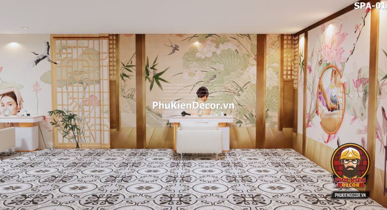 Tranh dán tường gội đầu massage thư giãn Tranh dán tường gội đầu massage thư giãn