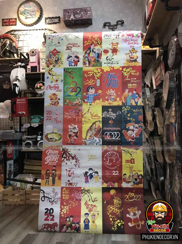 Tranh dán tường trang trí Tết 2022 Nhâm Dần Tranh dán tường trang trí Tết 2022 Nhâm Dần