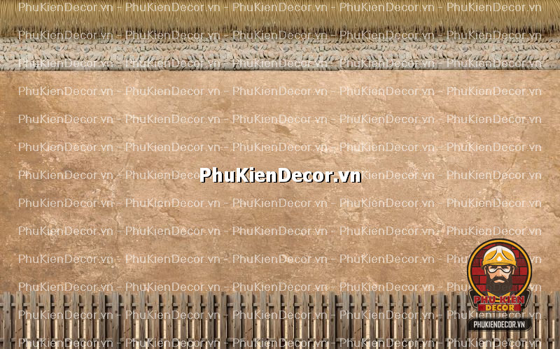 Mẫu thiết kế quán ăn dân dã sử dụng tranh dán tường vách đất đá Mẫu thiết kế quán ăn dân dã sử dụng tranh dán tường vách đất đá