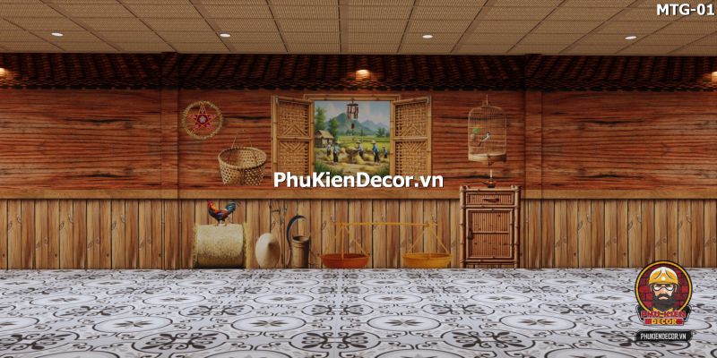 Trang trí quán ăn bằng tranh vách gỗ cũ Trang trí quán ăn bằng tranh vách gỗ cũ