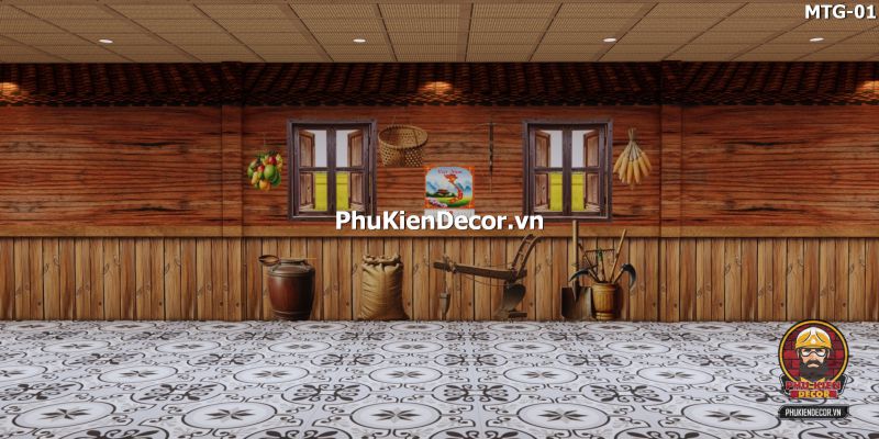 Trang trí quán ăn bằng tranh vách gỗ cũ Trang trí quán ăn bằng tranh vách gỗ cũ