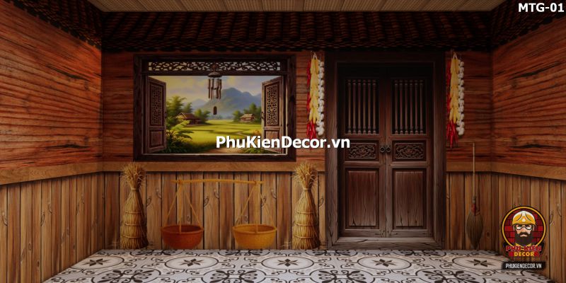 Trang trí quán ăn bằng tranh vách gỗ cũ Trang trí quán ăn bằng tranh vách gỗ cũ