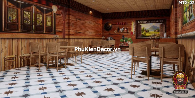 Mẫu thiết kế quán phong cách đồng quê, dân dã Mẫu thiết kế quán phong cách đồng quê, dân dã