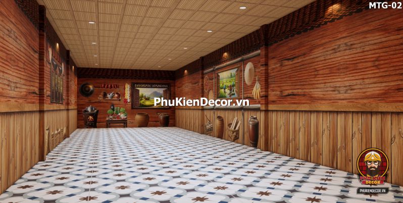 Trang trí quán ăn bằng tranh vách gỗ cũ Trang trí quán ăn bằng tranh vách gỗ cũ