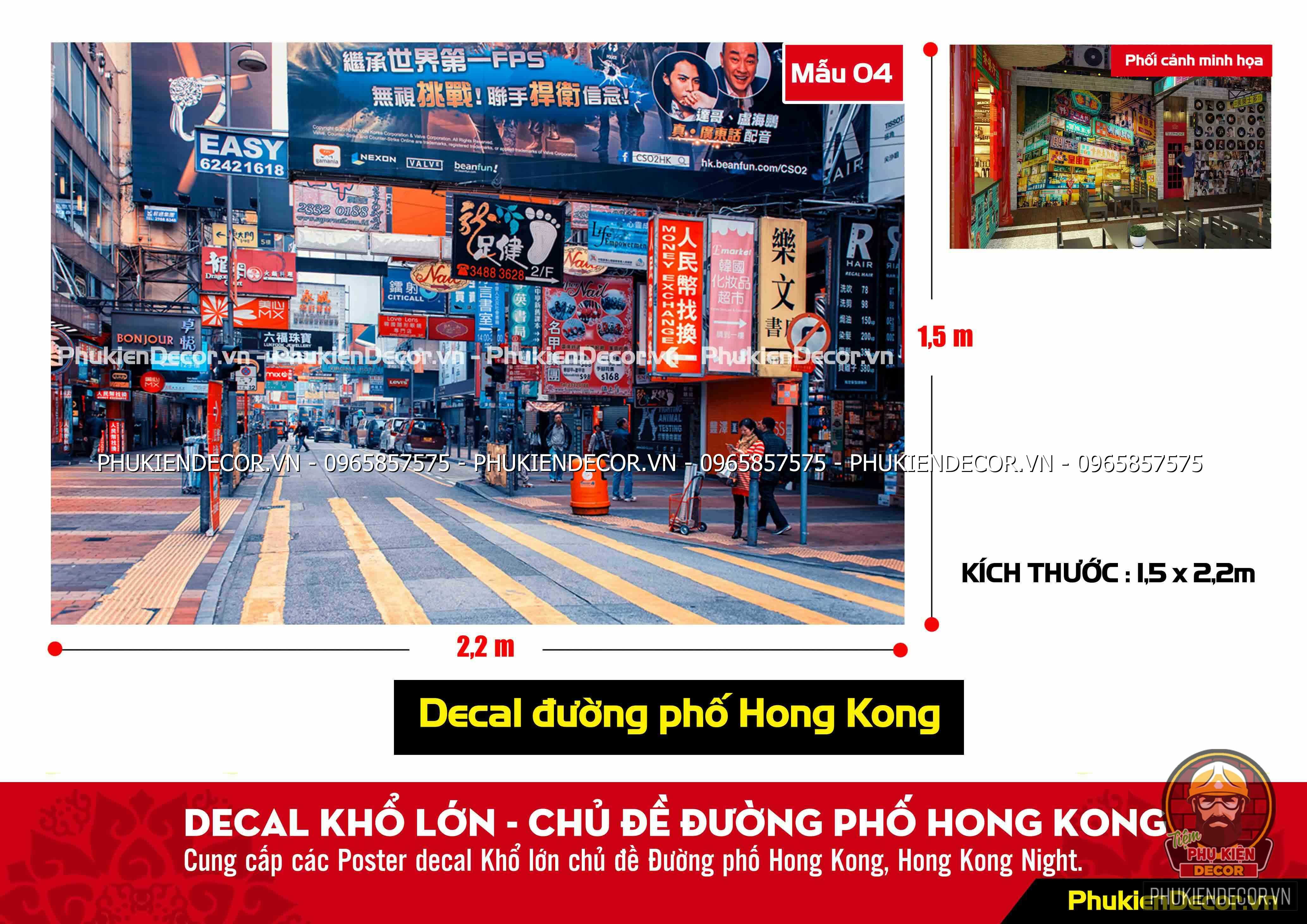 Decal Dãy Nhà Phố Cũ Hong Kong