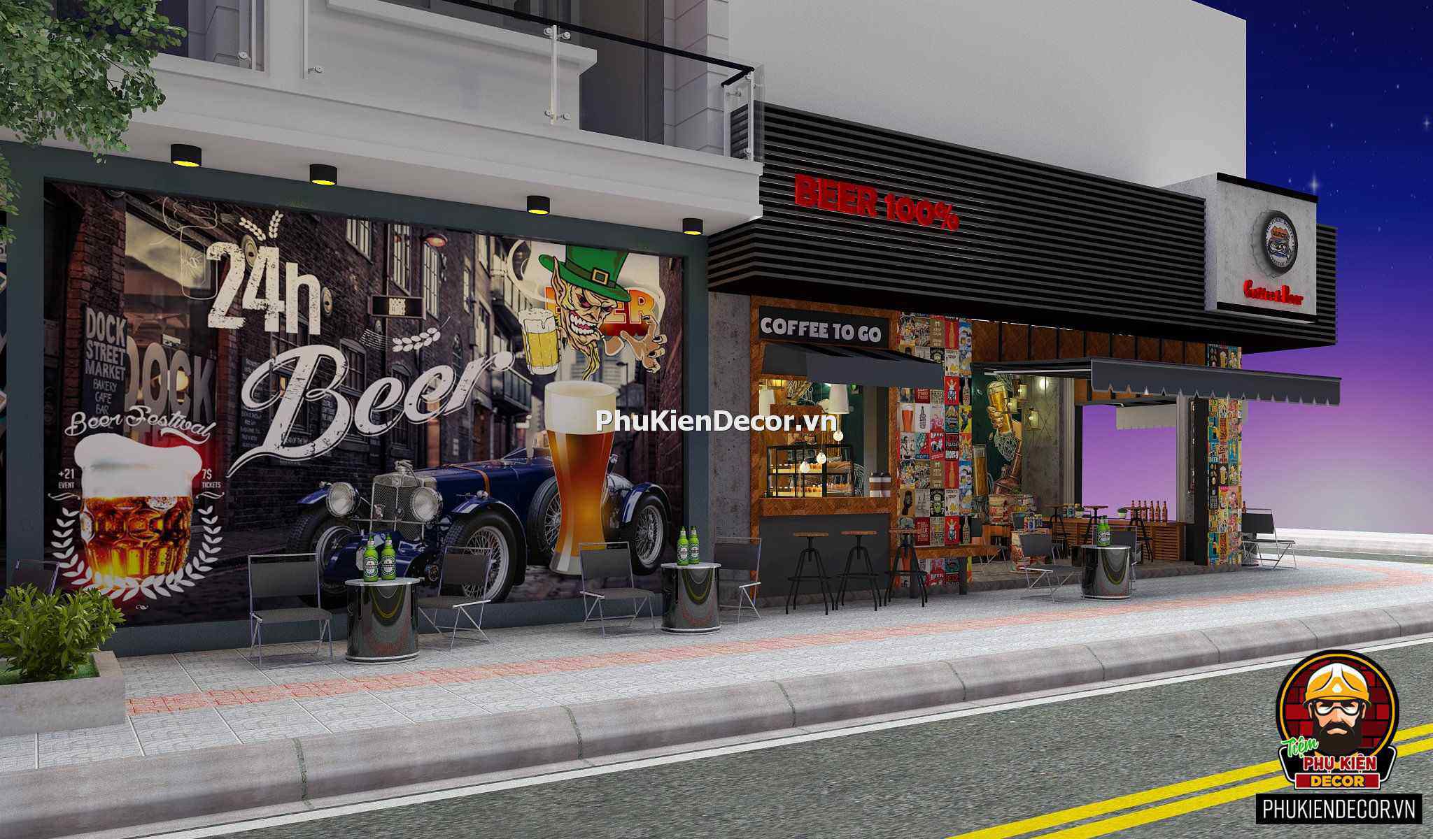 Tranh decal dán tường quán Beer Bar Pub Tranh decal dán tường quán Beer Bar Pub