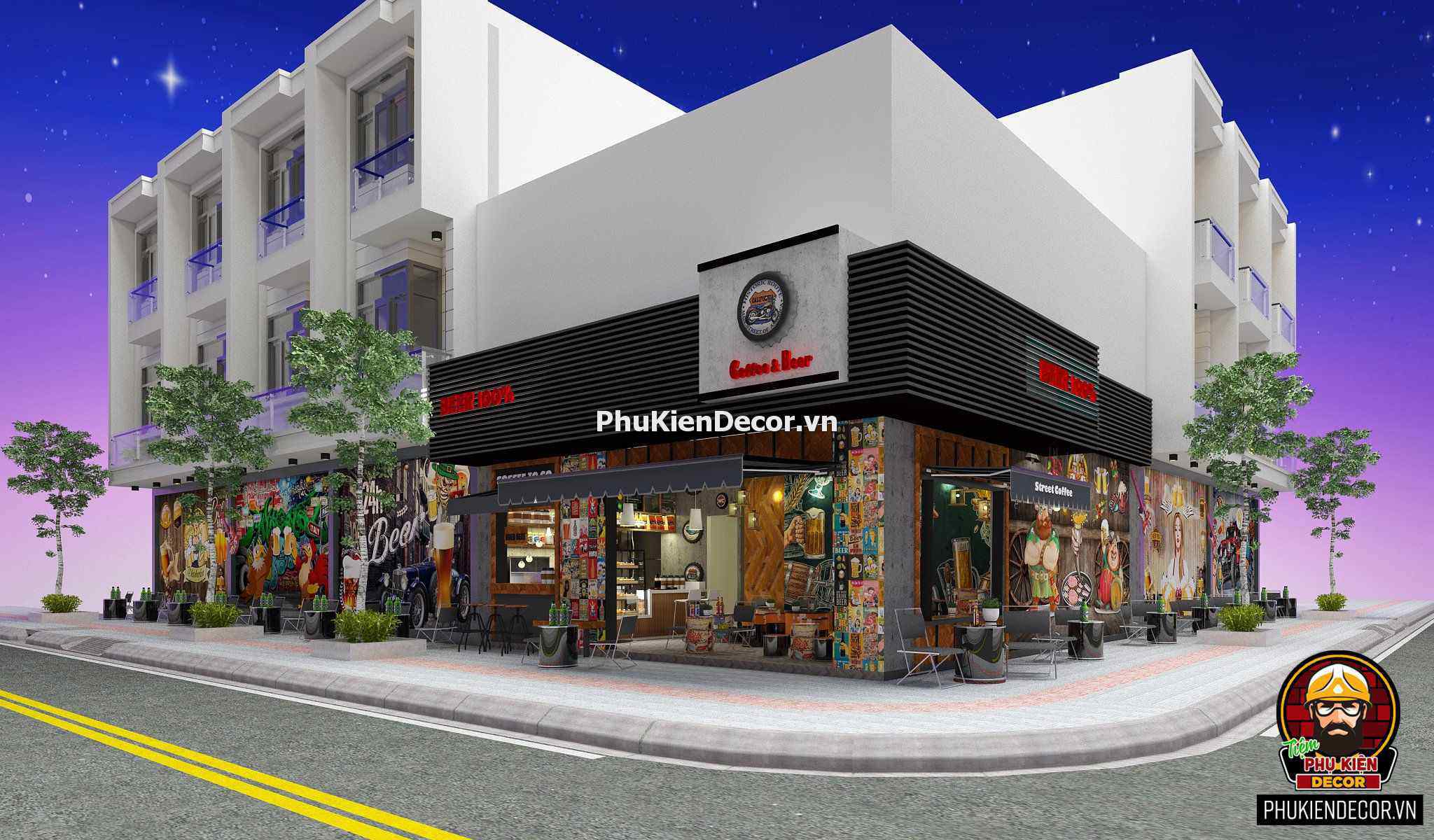 Tranh decal dán tường quán Beer Bar Pub Tranh decal dán tường quán Beer Bar Pub