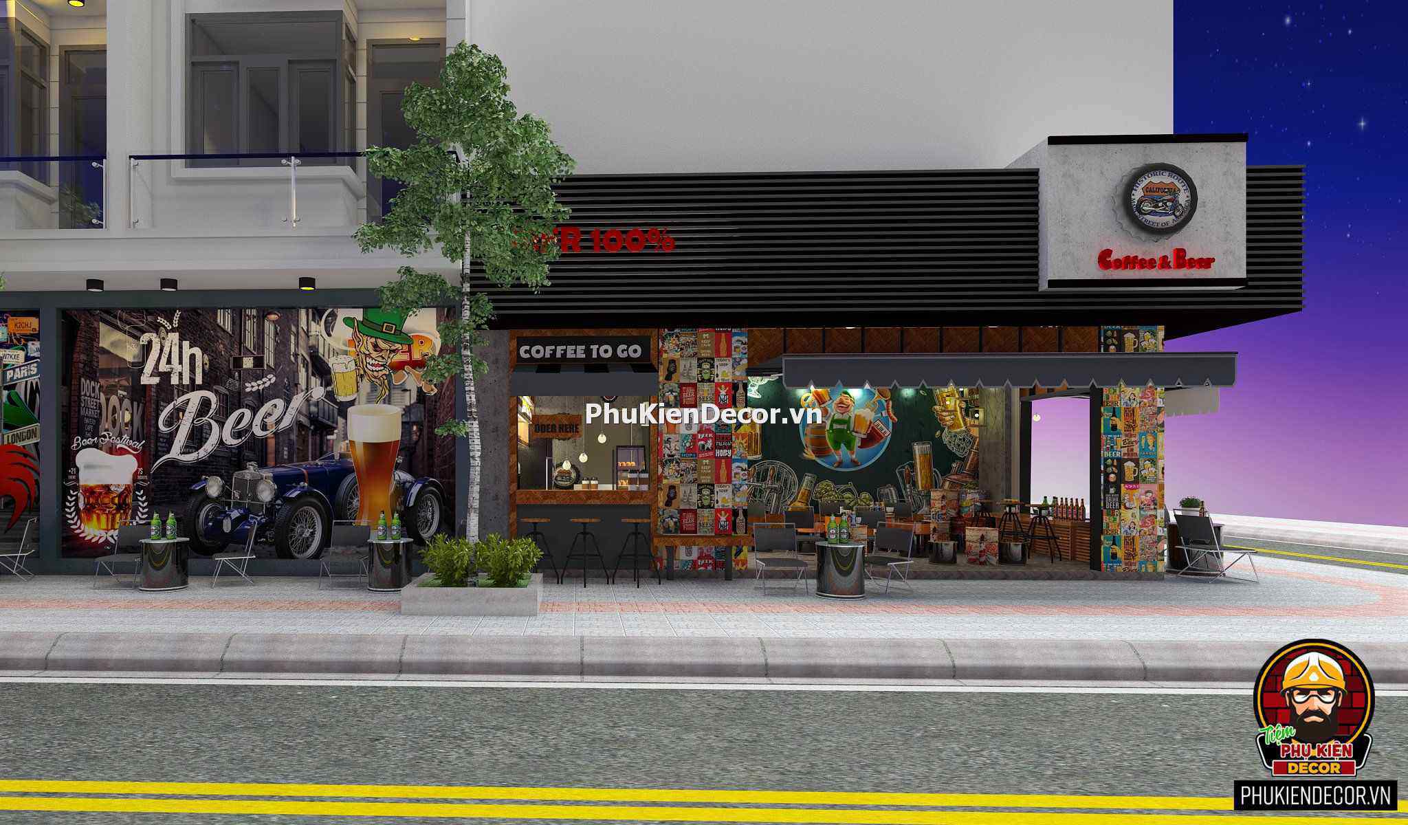 Tranh decal dán tường quán Beer Bar Pub Tranh decal dán tường quán Beer Bar Pub