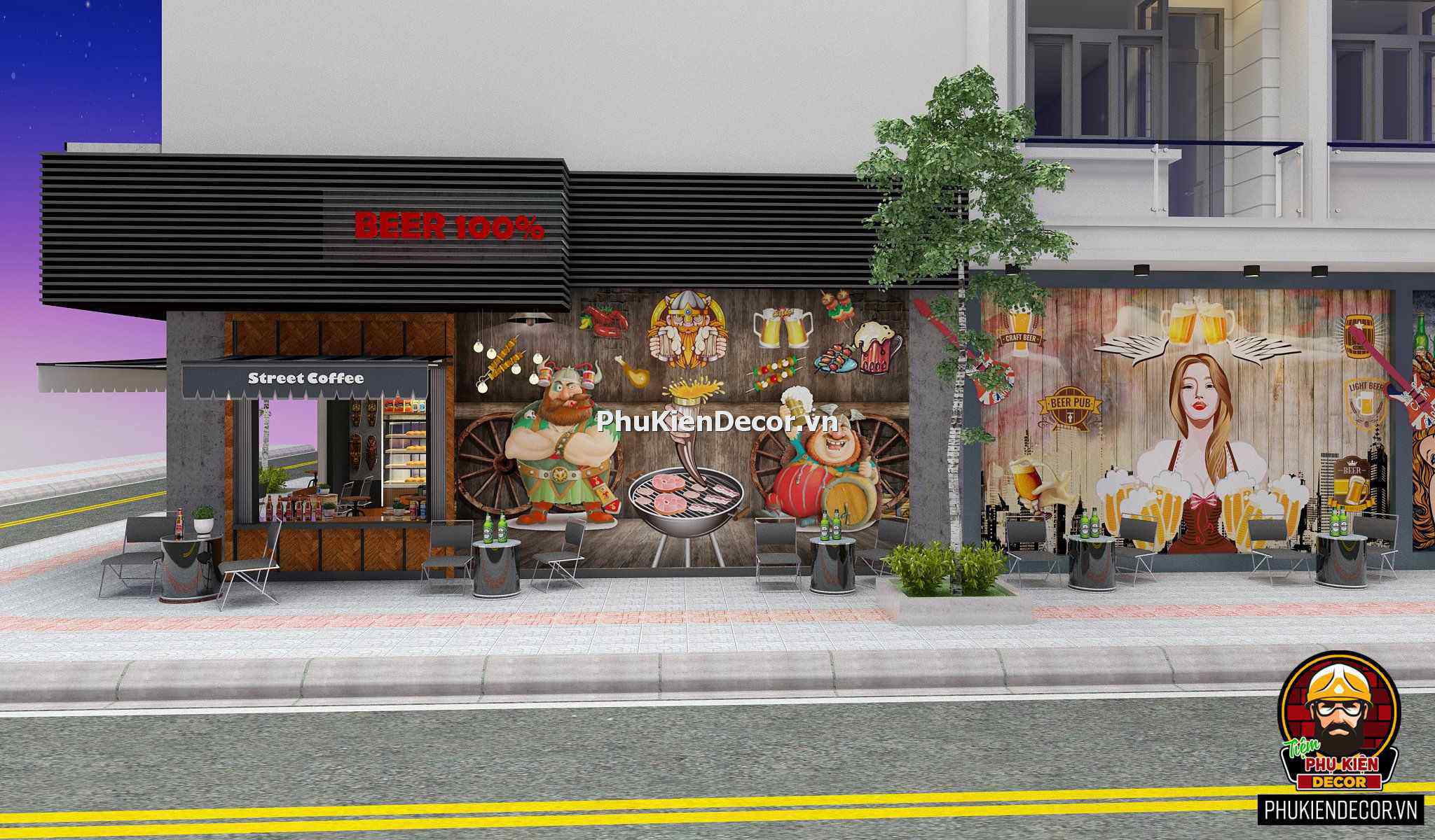 Tranh decal dán tường quán Beer Bar Pub Tranh decal dán tường quán Beer Bar Pub