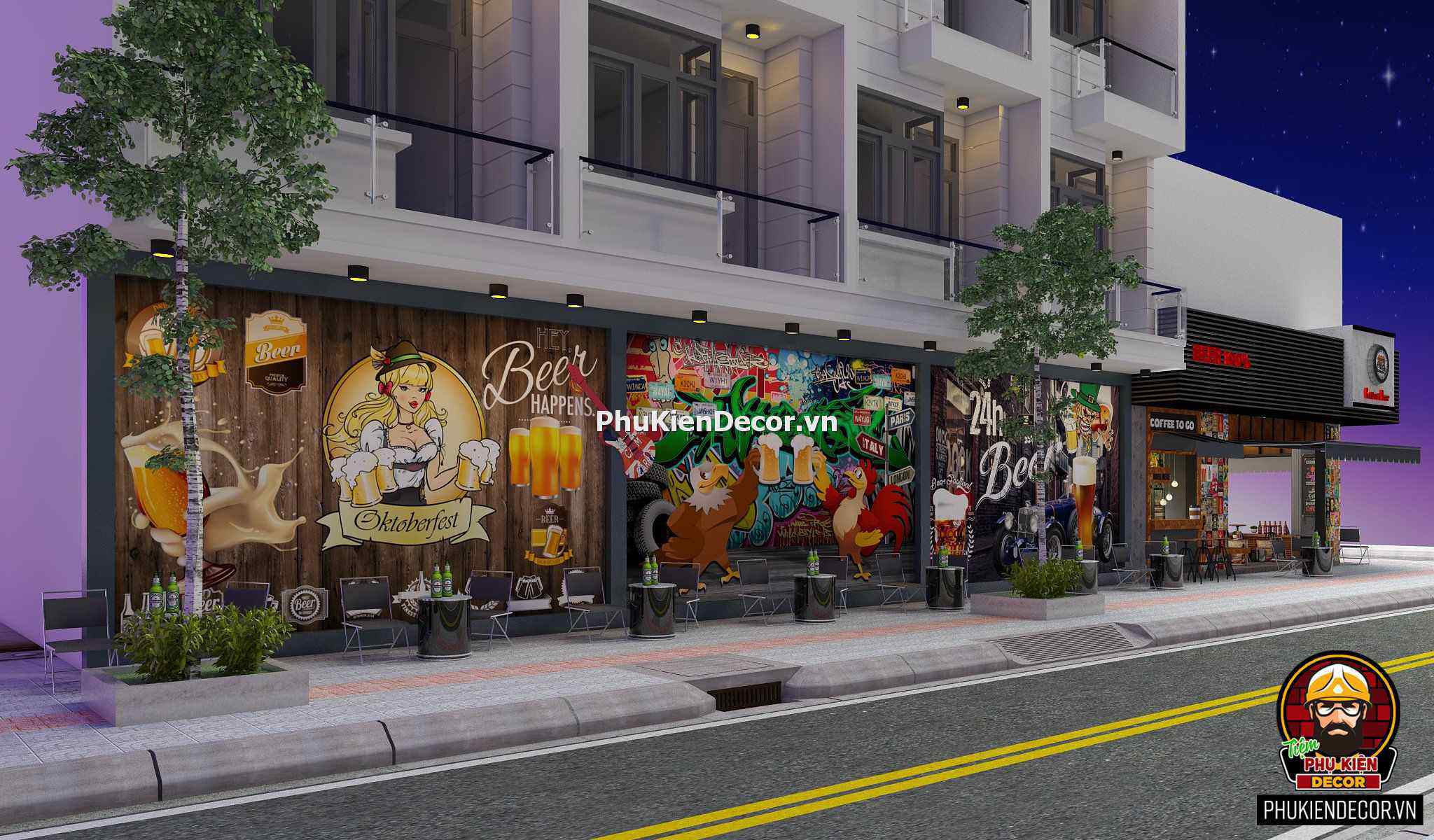 Tranh decal dán tường quán Beer Bar Pub Tranh decal dán tường quán Beer Bar Pub