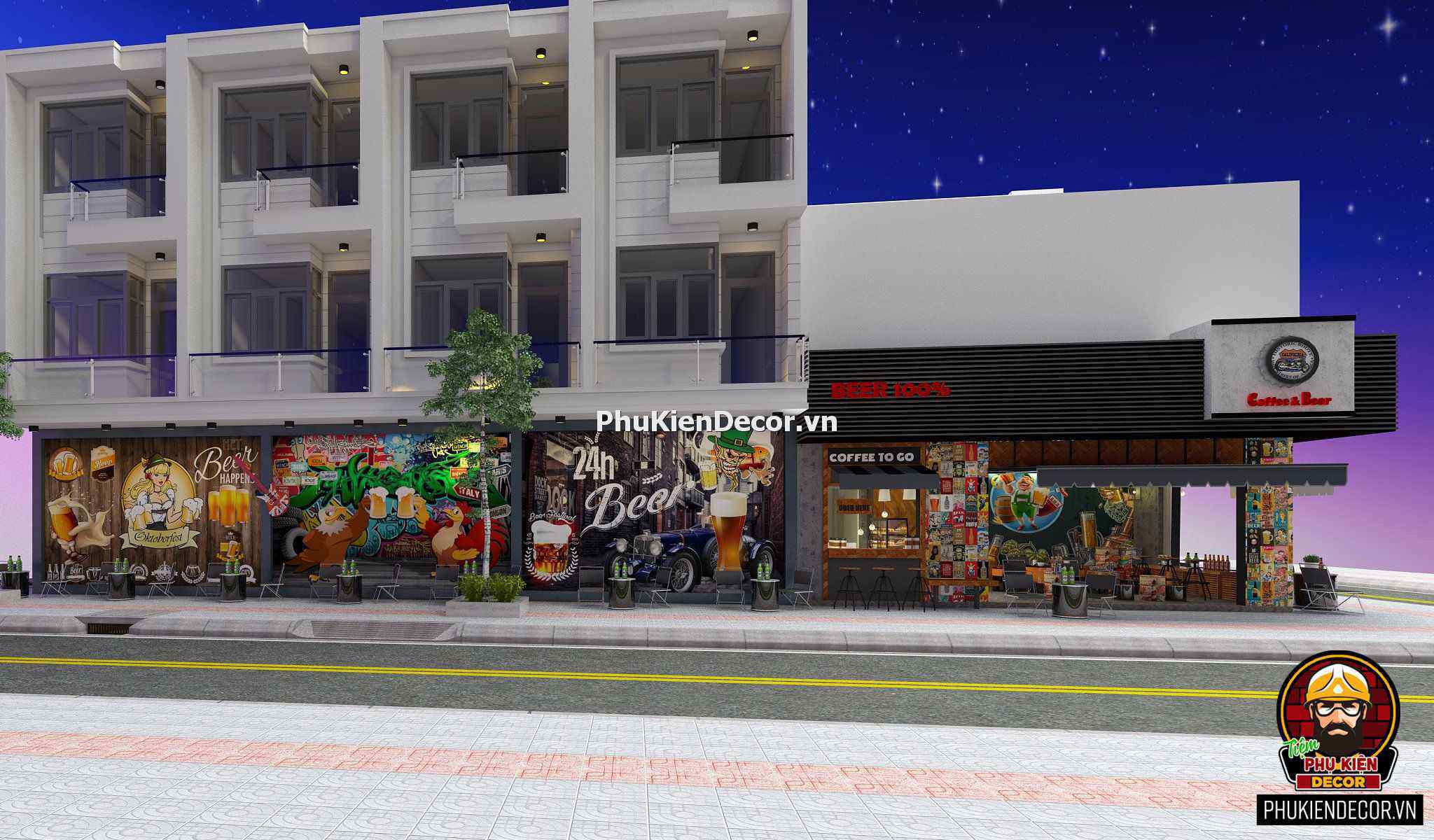 Tranh decal dán tường quán Beer Bar Pub Tranh decal dán tường quán Beer Bar Pub