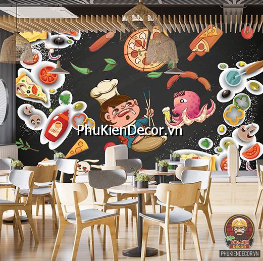 Mẫu tranh decal dán tường quán thức ăn nhanh đẹp, lôi cuốn khách hàng Mẫu tranh decal dán tường quán thức ăn nhanh đẹp, lôi cuốn khách hàng