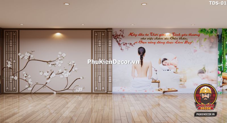 Trang trí không gian spa thư giãn với tranh dán tường massage Trang trí không gian spa thư giãn với tranh dán tường massage