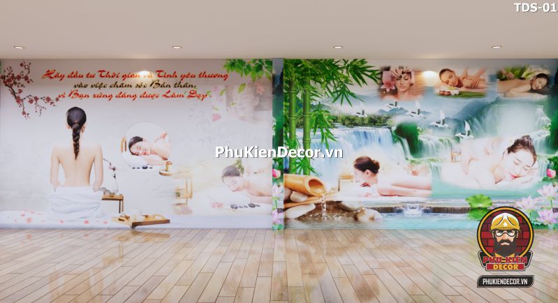 Trang trí không gian spa thư giãn với tranh dán tường massage Trang trí không gian spa thư giãn với tranh dán tường massage